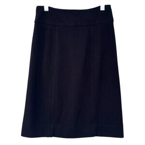 BCBG Maxazria Black Knee Length High Waisted Skirt Stretch, Back Zip Size Small